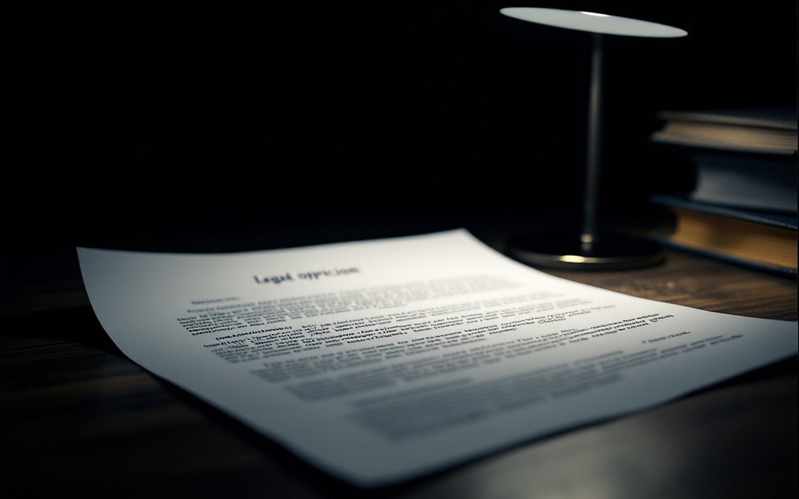 A legal opinion letter on headed paper, close